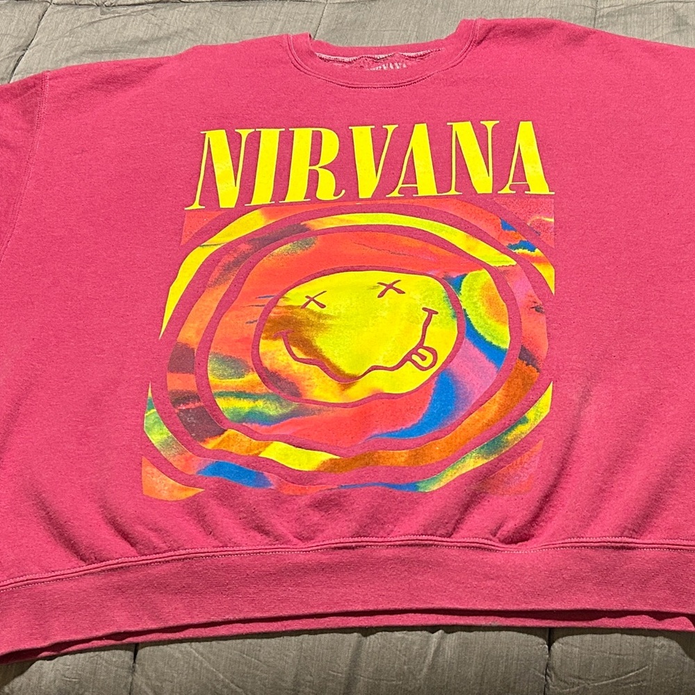 NIRVANA Vibrant Pink Graphic Sweatshirt
